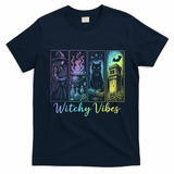 Witchy Vibes Halloween Spooky Season T-Shirt - Navy Blue