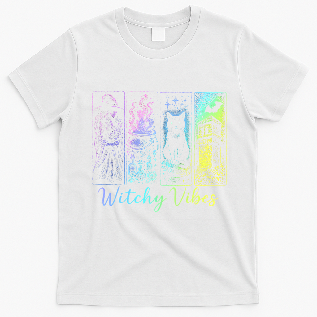 Witchy Vibes Halloween Spooky Season T-Shirt - White