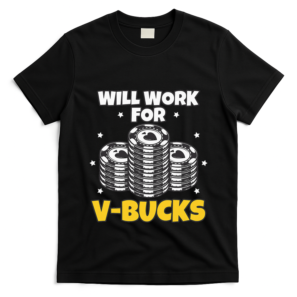 Will Work For Bucks V Gaming Gifts For Rpg T-Shirt