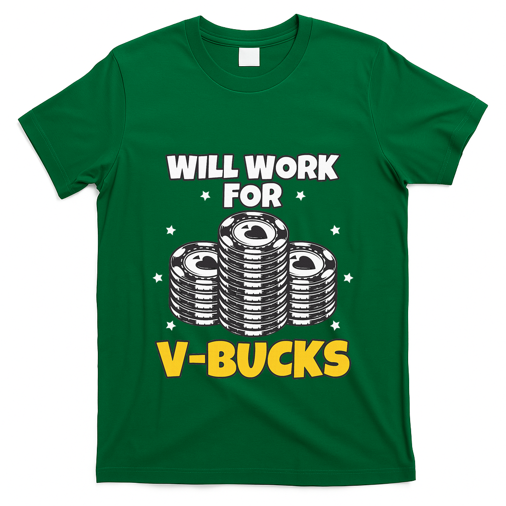 Will Work For Bucks V Gaming Gifts For Rpg T-Shirt