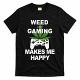 Weed While Gaming Cool Weed Lover Gamer T-Shirt
