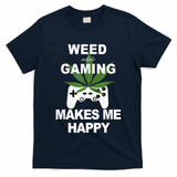 Weed While Gaming Cool Weed Lover Gamer T-Shirt