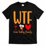 Wtf Wine Turkey Family Funny Thanksgiving Day T-Shirt - Black