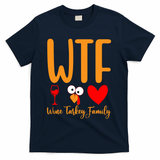 Wtf Wine Turkey Family Funny Thanksgiving Day T-Shirt - Navy