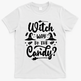 Witch Way To The Candy Cute Halloween T-Shirt - White
