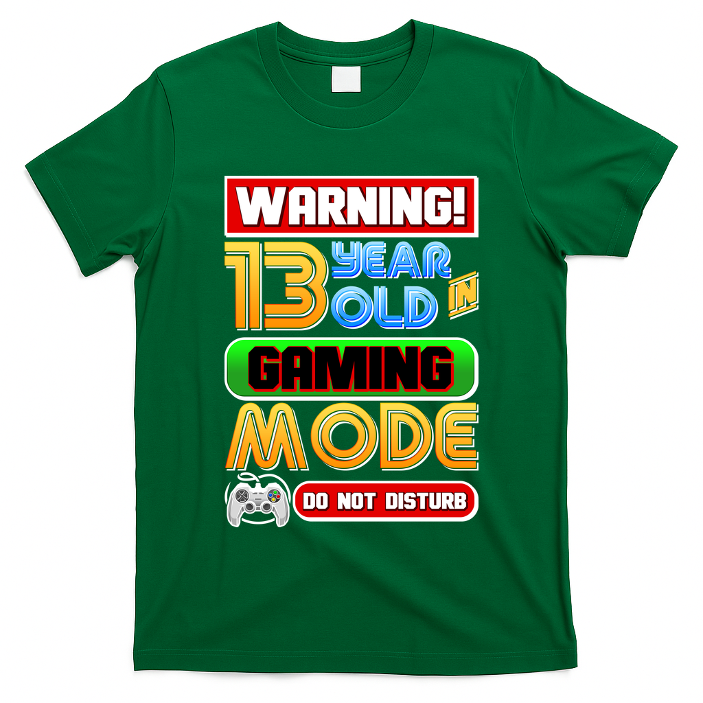 Warning 13 Year Old In Gaming Mode Birthday T-Shirt