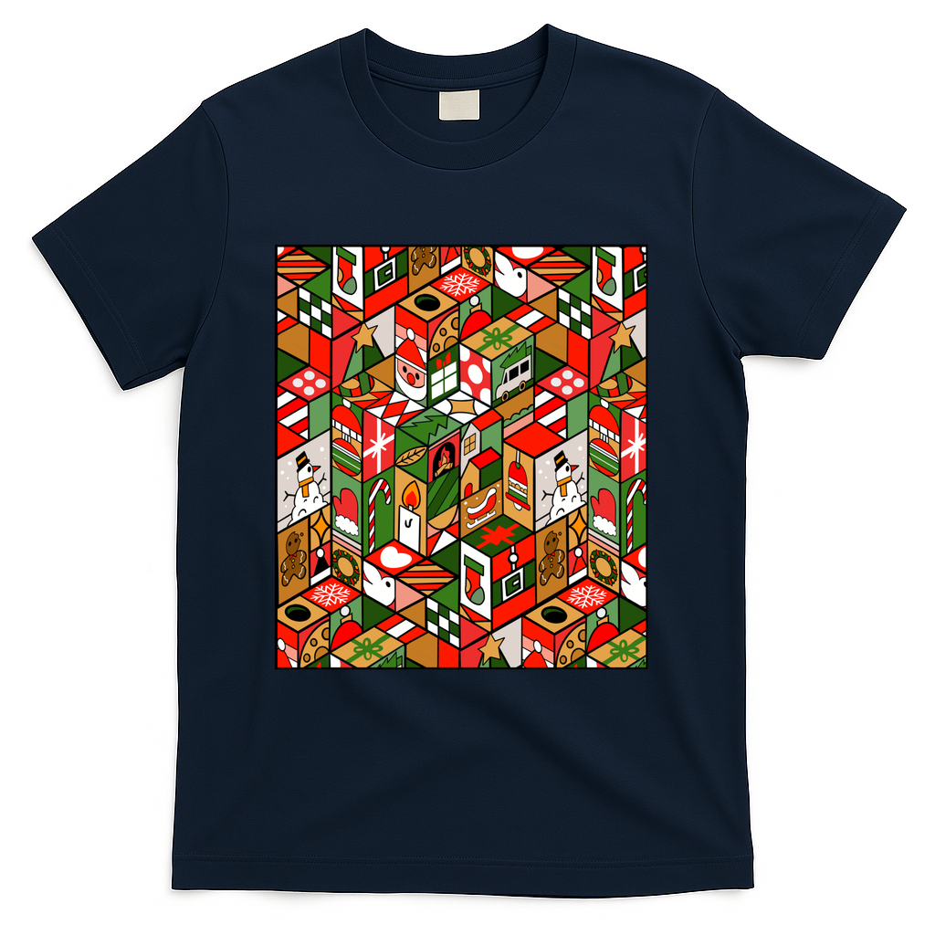 Xmass Geometry Pattern - Navy