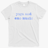 Yoga and Emo Music Grunge Typography Blue - White