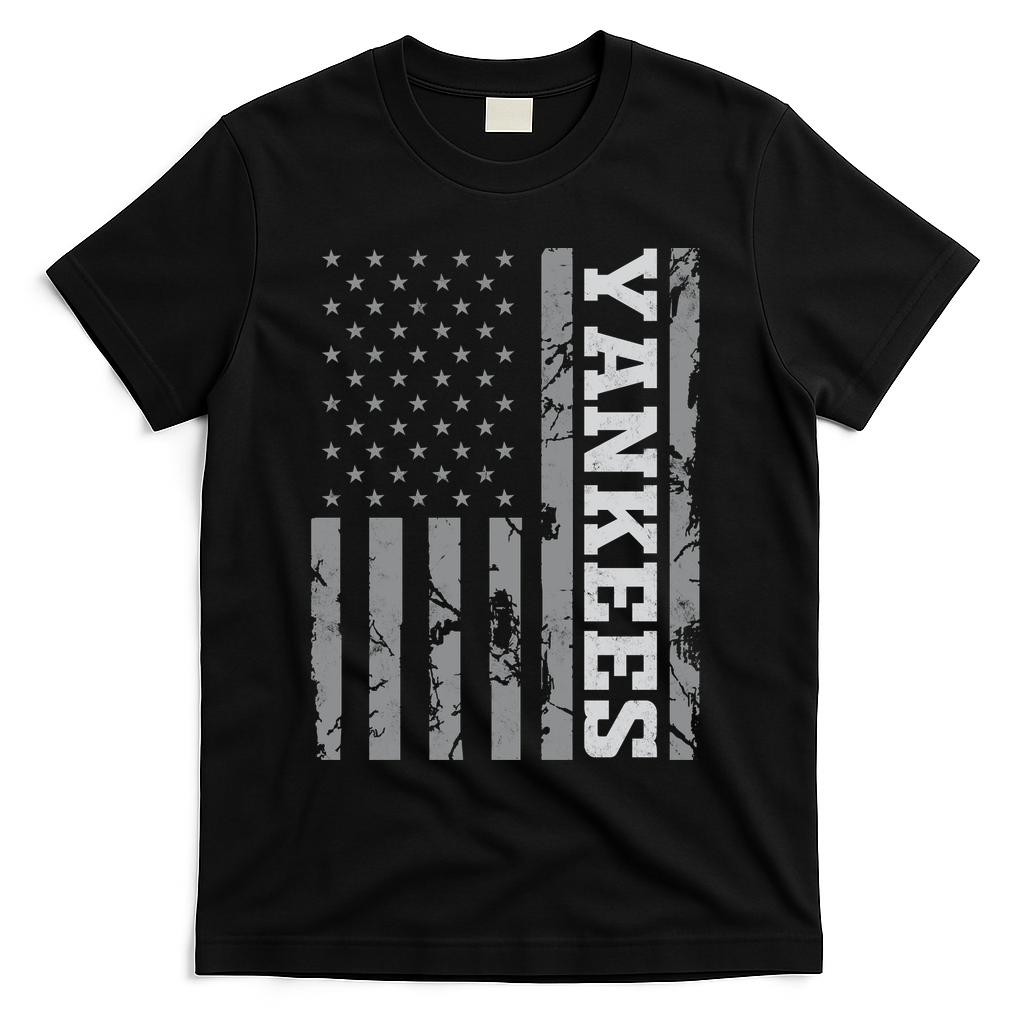 Yankee American Flag T-Shirt - Black