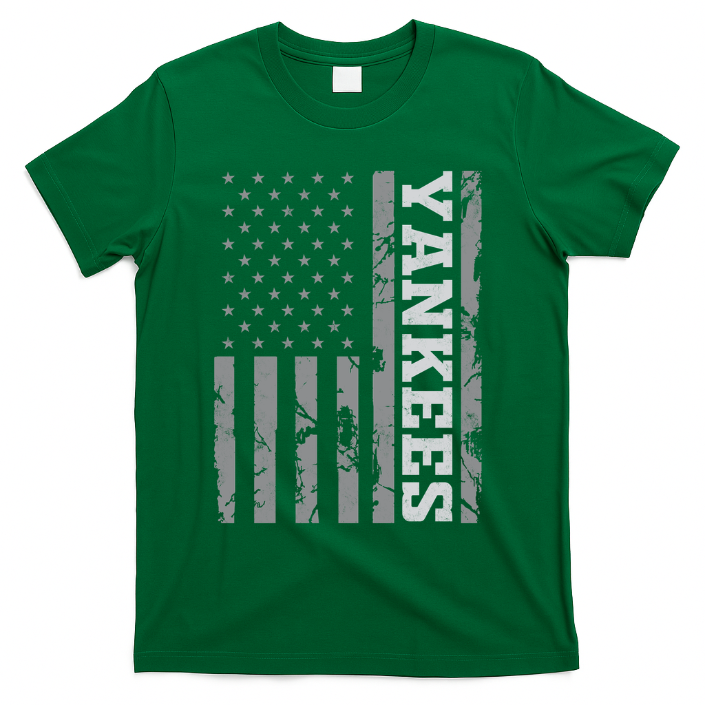 Yankee American Flag T-Shirt - Green