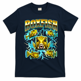 Yellow Boxfish 90s Bootleg Rap Marine Life Fish T-Shirt - Navy Blue