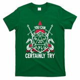 You Can Certainly Try D20 Dice Funny RPG Dragons Gamer Gift T-Shirt