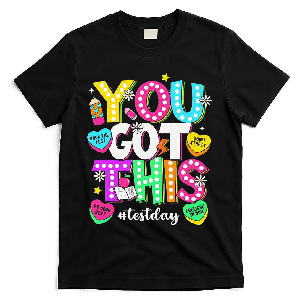 You Got This Test Day Motivational Testing Day Teacher T-Shirt - Black