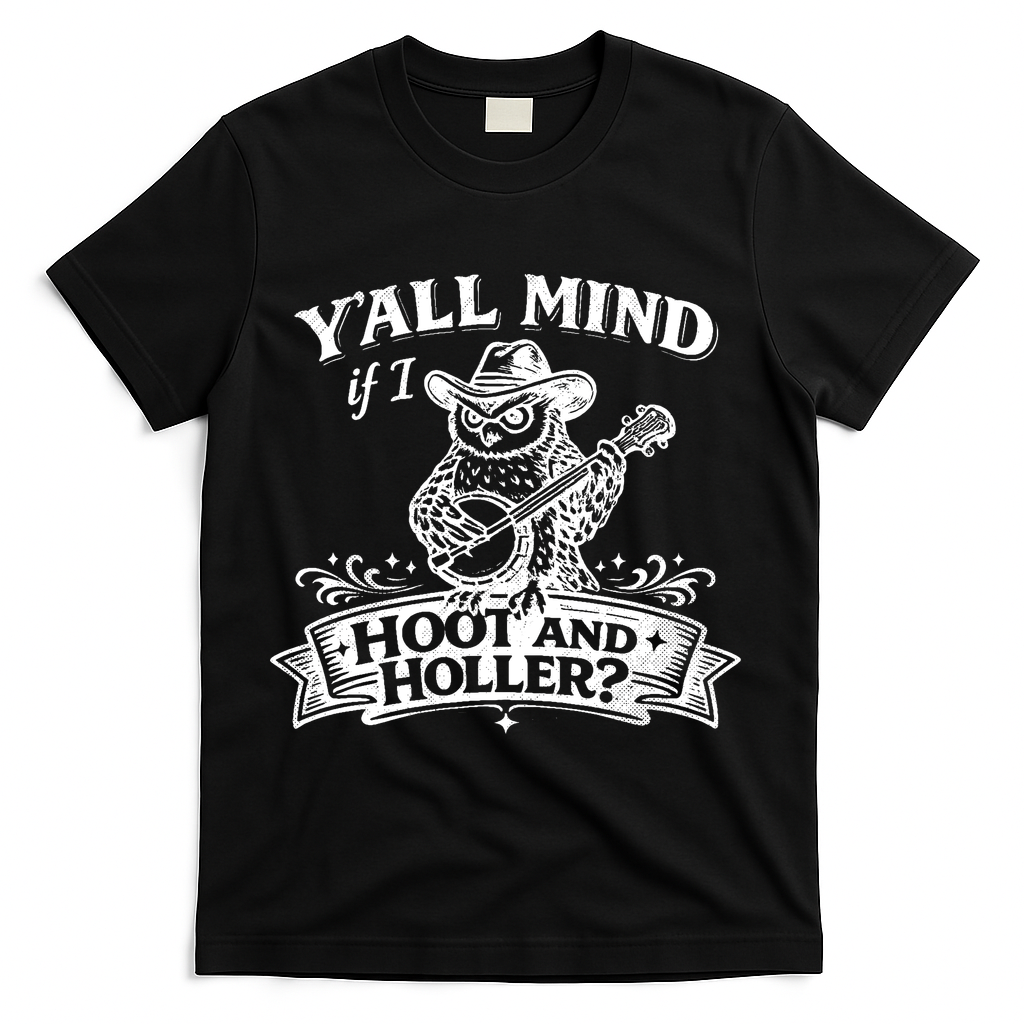 Yall Mind If I Hoot And Holler T-Shirt - Black