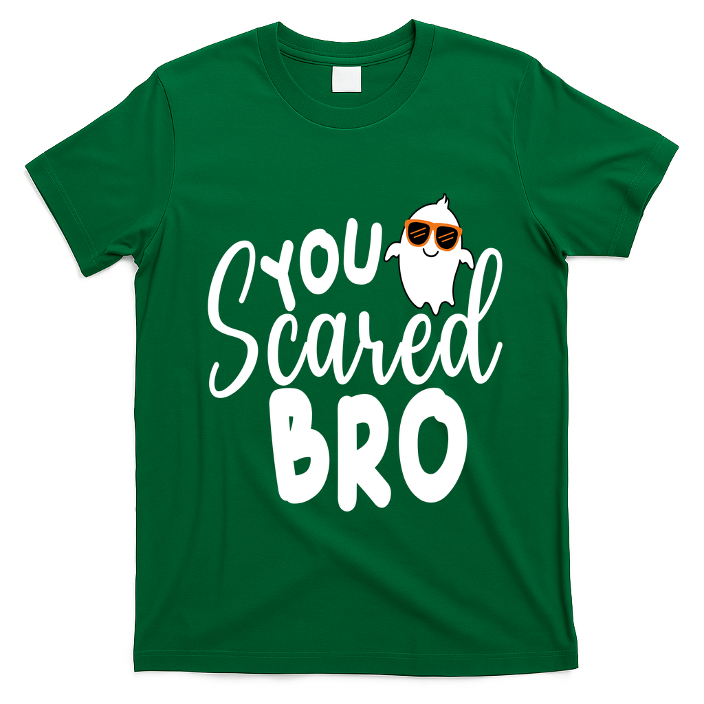 You Scared Bro Funny Halloween Ghost T-Shirt - Irish Green