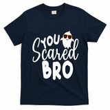 You Scared Bro Funny Halloween Ghost T-Shirt - Navy Blue