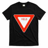 Yield Sign Simple Easy Halloween Costume T-Shirt - Black