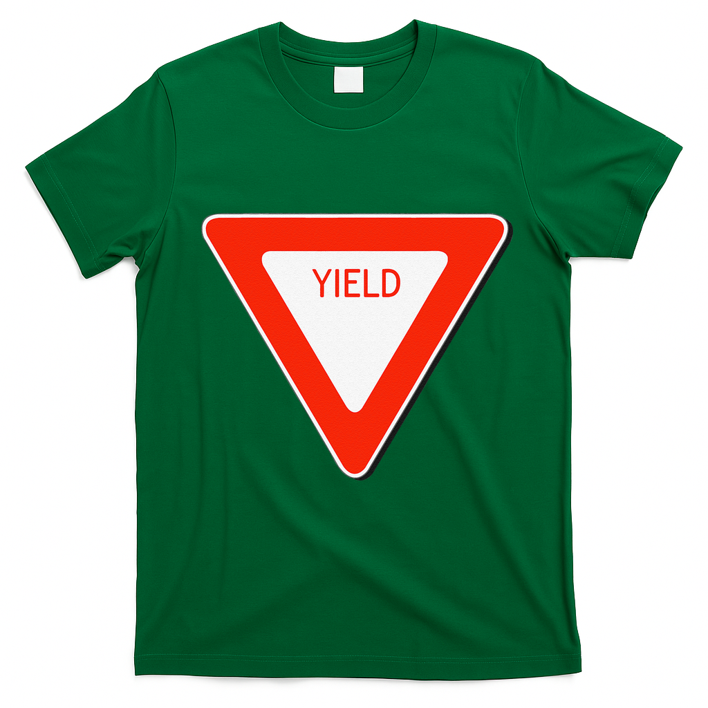 Yield Sign Simple Easy Halloween Costume T-Shirt - Irish Green