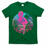 Zoo Animal Tropic Summer Sunrise Gift Flamingo T-Shirt - Green