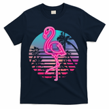 Zoo Animal Tropic Summer Sunrise Gift Flamingo T-Shirt - Navy