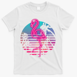 Zoo Animal Tropic Summer Sunrise Gift Flamingo T-Shirt - White