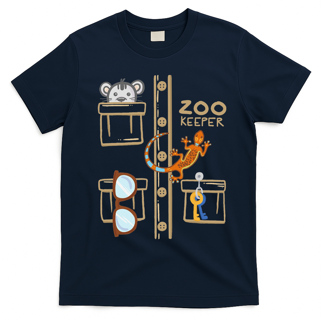 Zookeeper Costume Halloween Jungle Explorer T-Shirt - Navy Blue