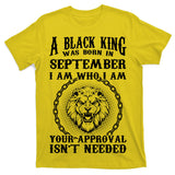 A Black King Was Born In September Birthday Lion T-Shirt