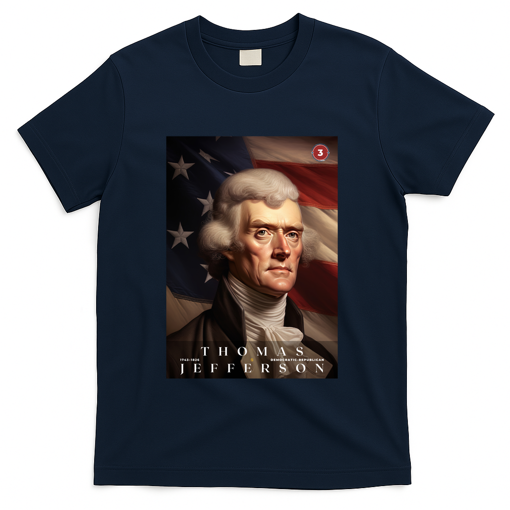 Thomas Jefferson 3rd President Of The United States Portrait T-Shirt