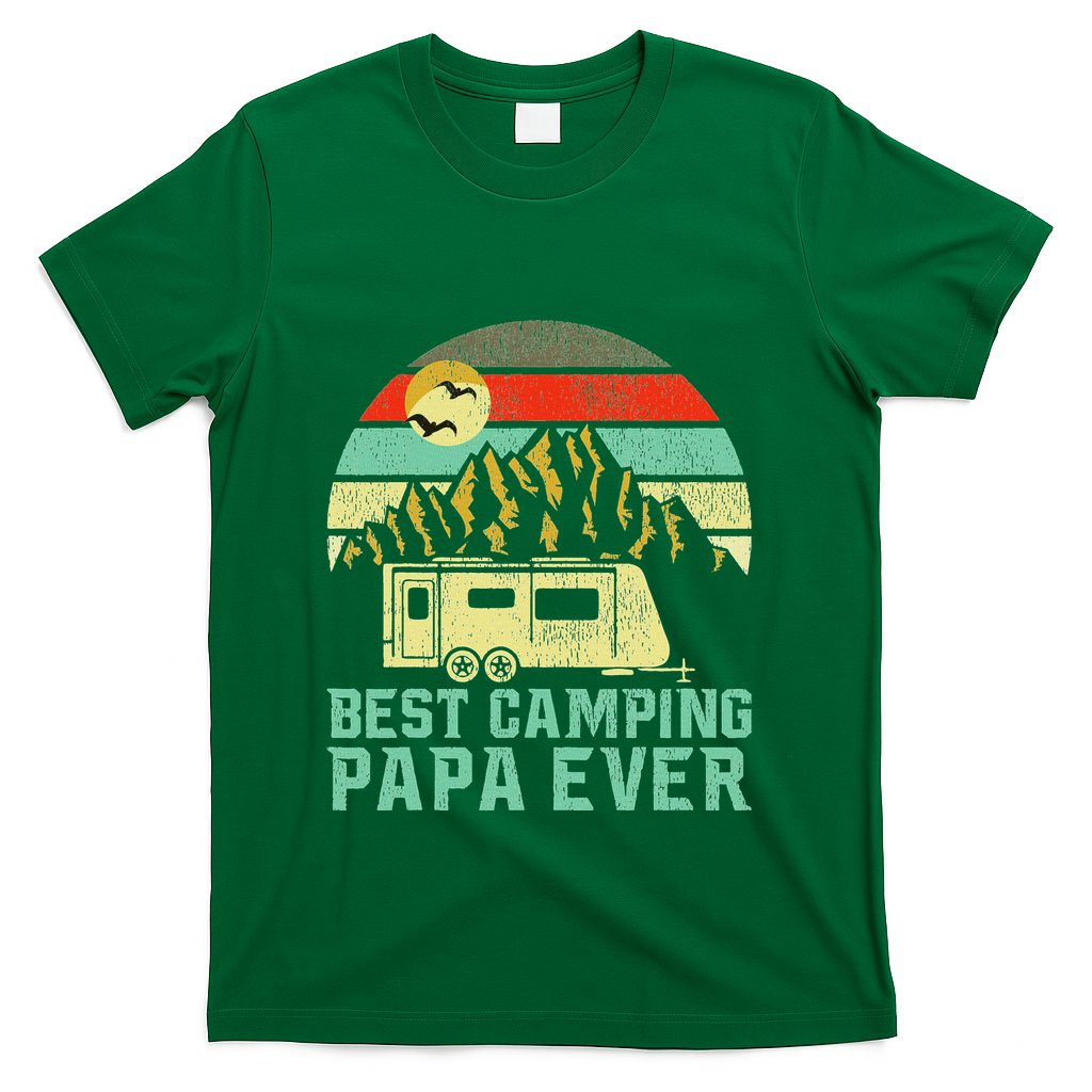 Best Camping Papa Ever Vintage Camper T-Shirt