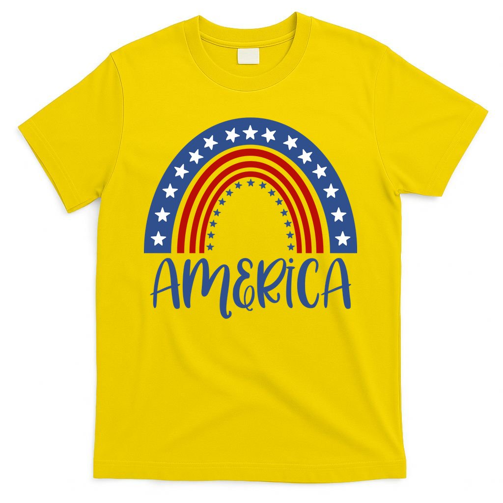 America 4th Of July Rainbow USA T-Shirt