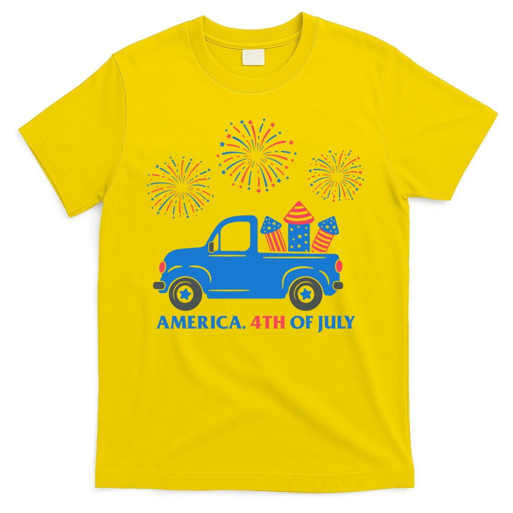 America 4th Of July Firework Truck T-Shirt