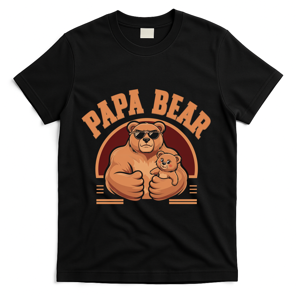 Papa Bear Bear Family Love Dad Father Daddy Cool Gift T-Shirt