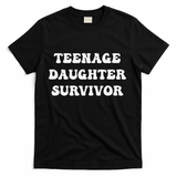 Teenage Daughter Survivor Teenager Dad Mom Groovy FatherS T-Shirt