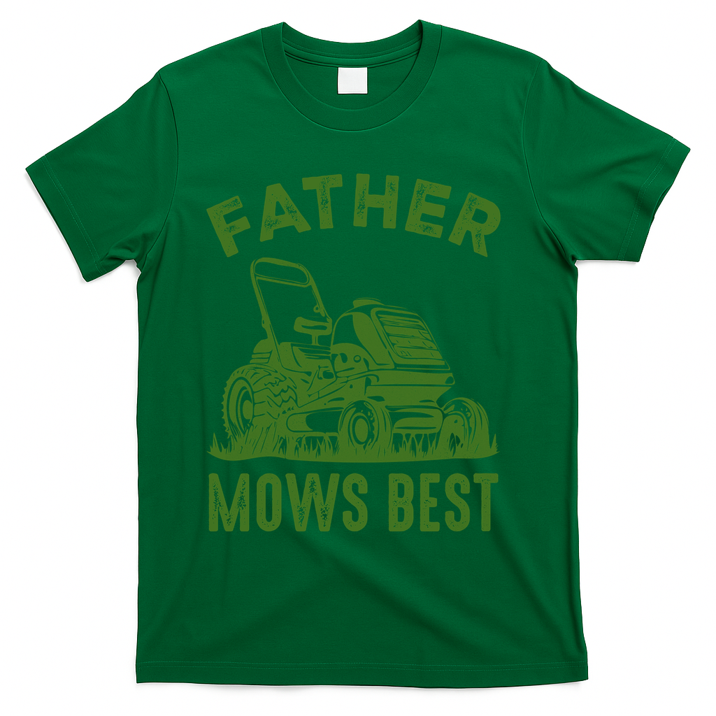 Father Mows Best Retro Vintage Funny Dad T-Shirt