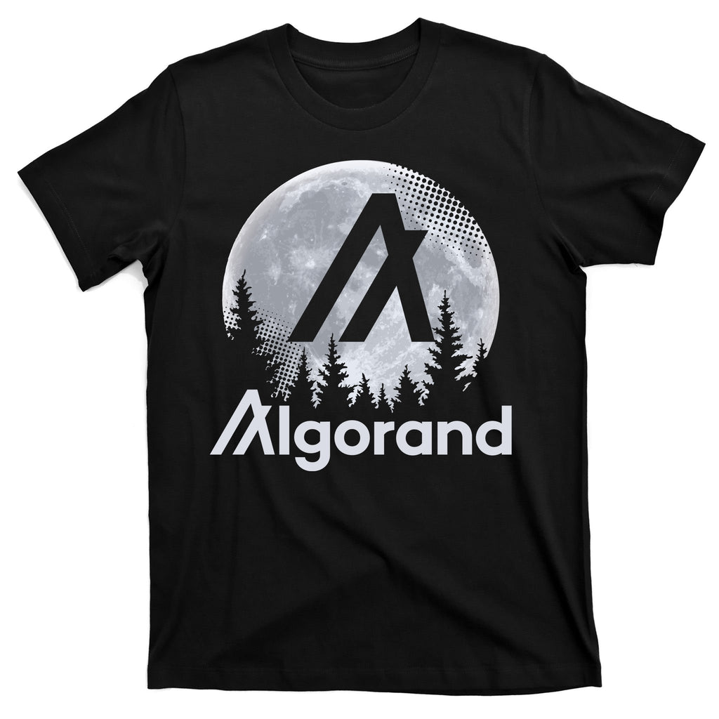 Algorand ALGO Coin Cryptocurrency Wilderness Full Moon T-Shirt