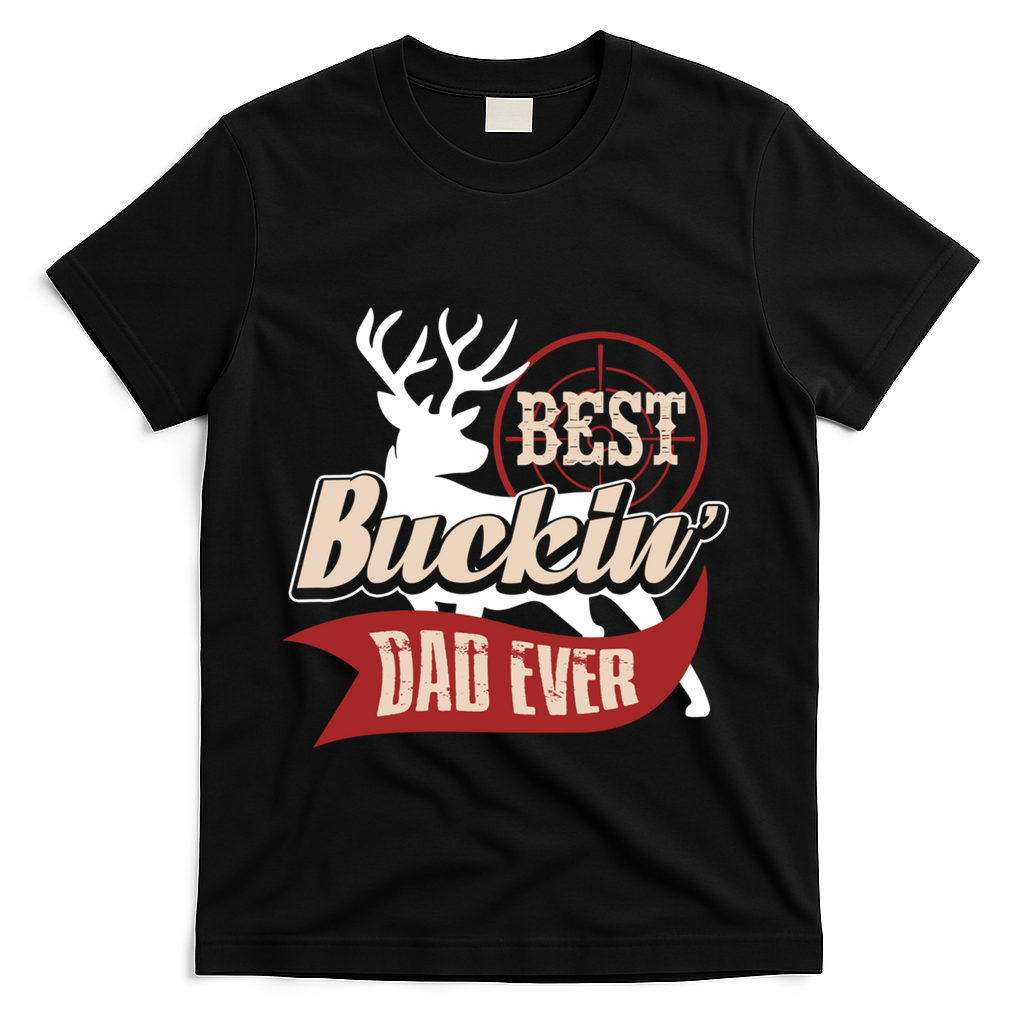 Best Buckin Dad Ever Hunting Gift Fathers Day Gift Idea Gift T-Shirt
