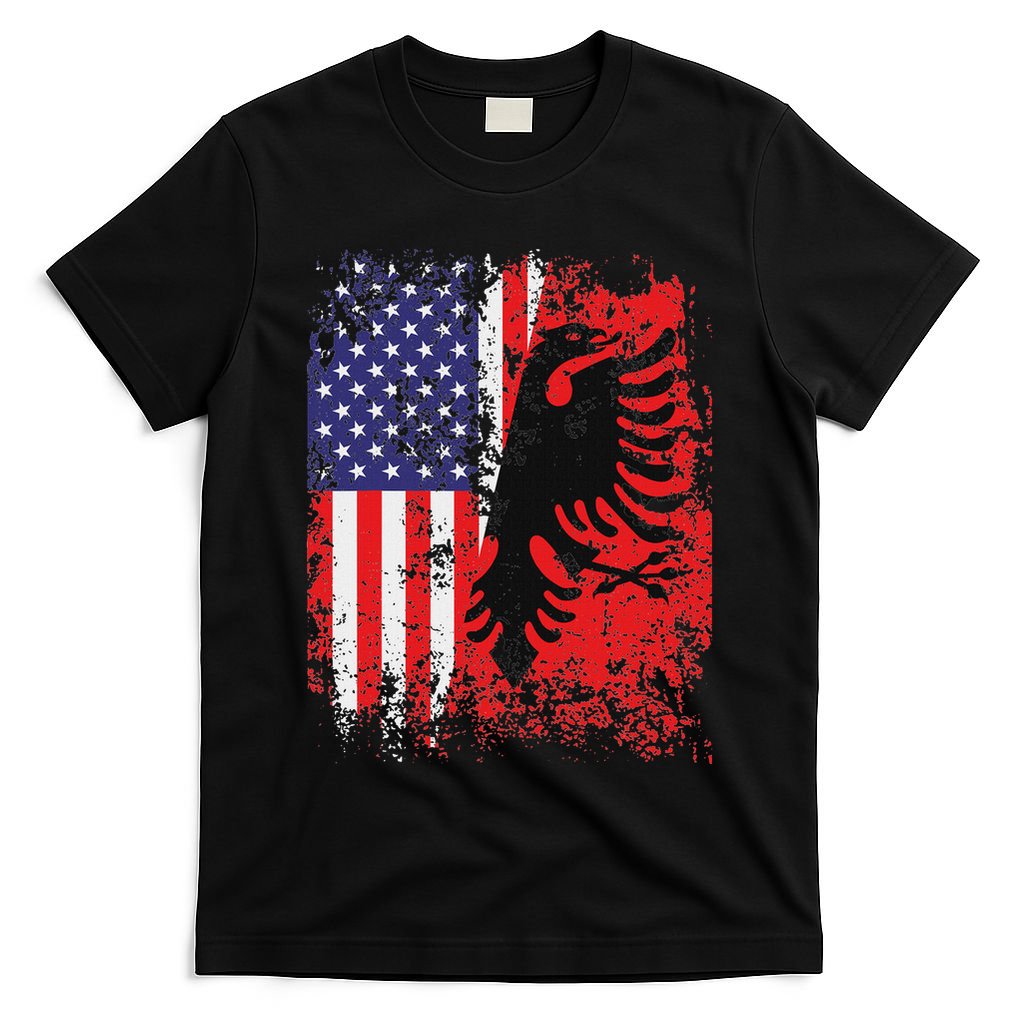 Albanian American Flag Patriotic Usa Albania Flag T-Shirt