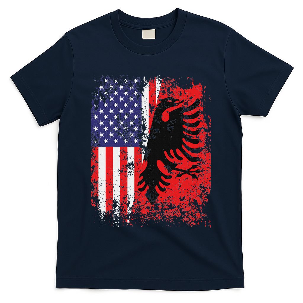 Albanian American Flag Patriotic Usa Albania Flag T-Shirt