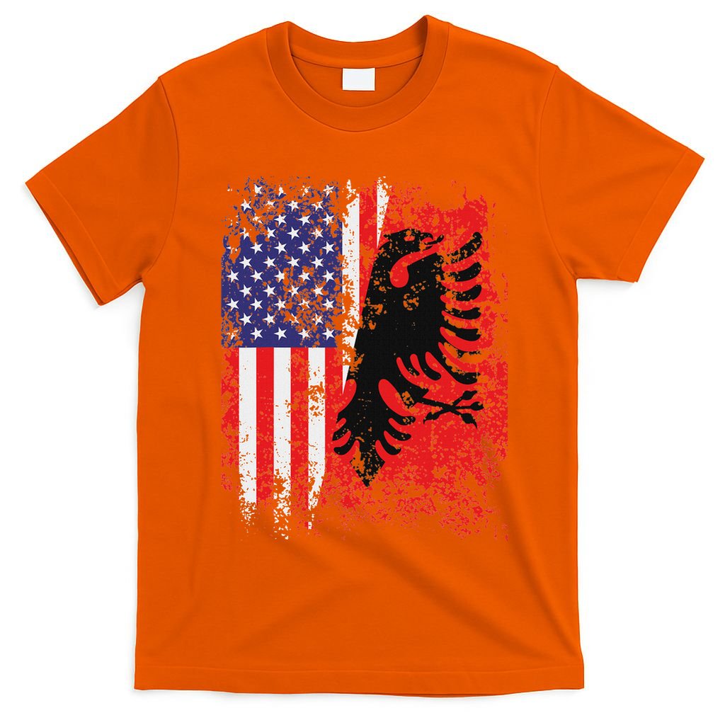 Albanian American Flag Patriotic Usa Albania Flag T-Shirt