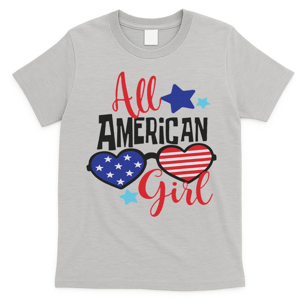 All American Girl 4th July Usa Flag Patriotic T-Shirt