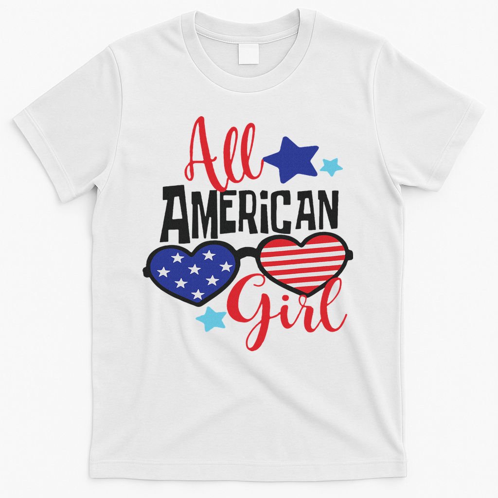 All American Girl 4th July Usa Flag Patriotic T-Shirt