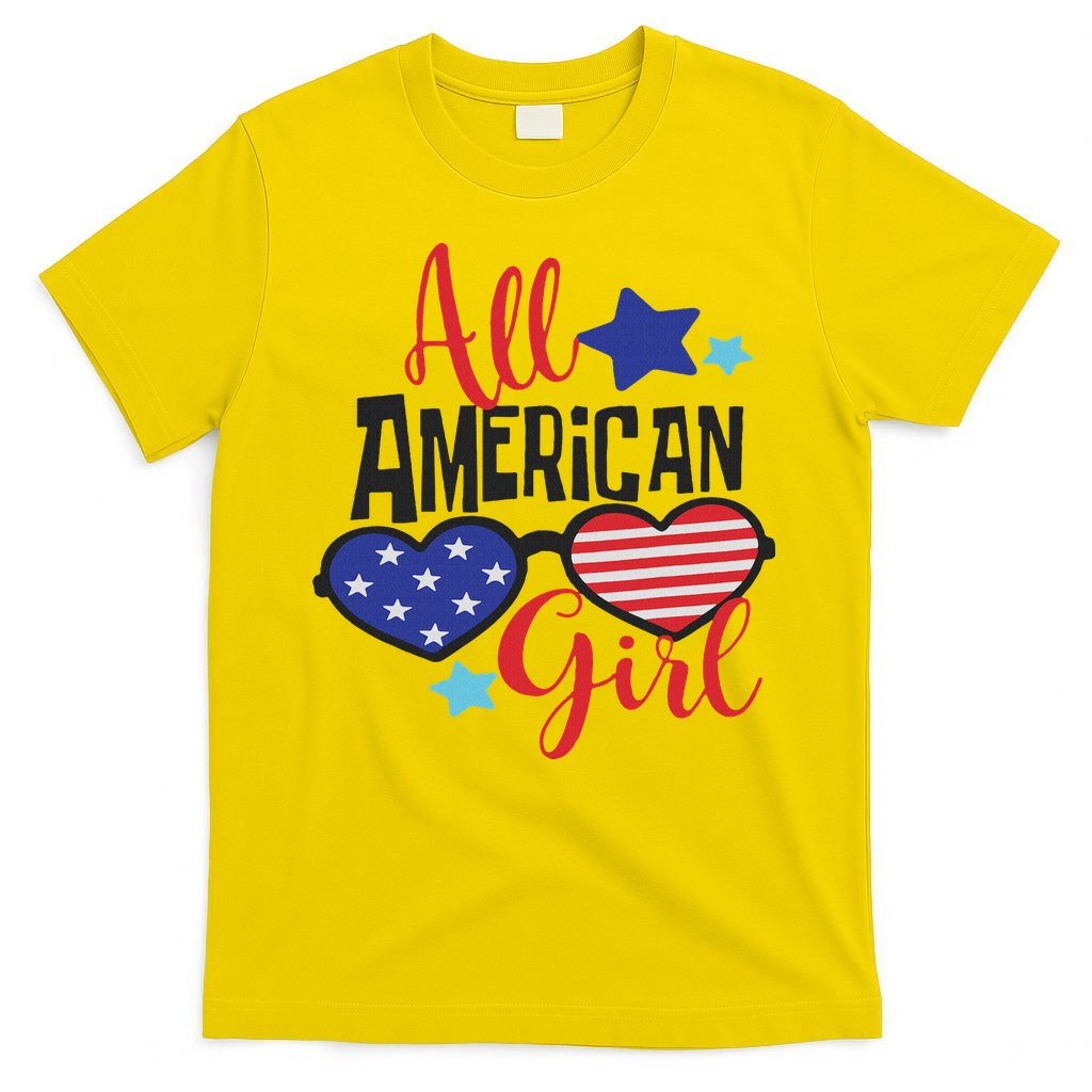 All American Girl 4th July Usa Flag Patriotic T-Shirt