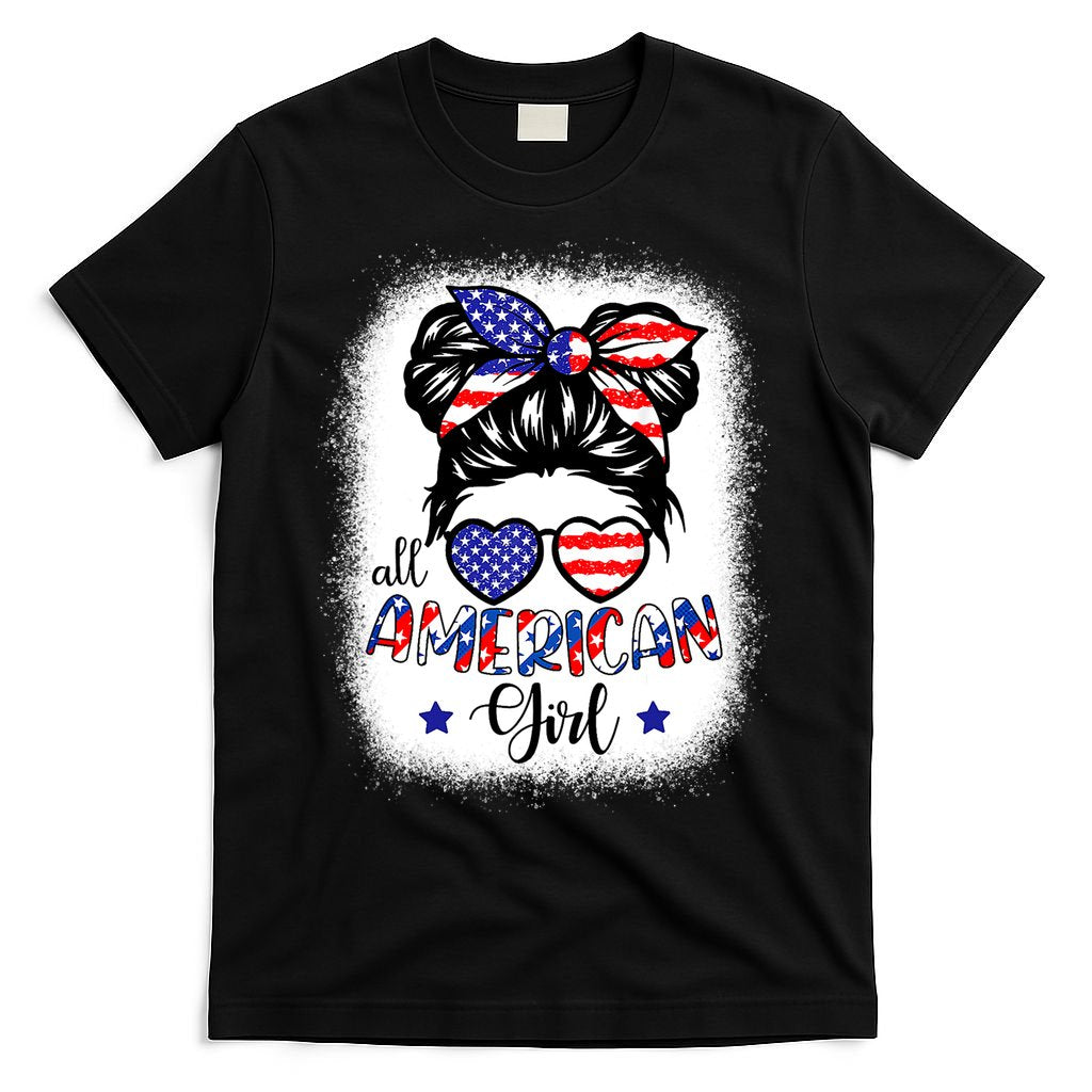 All American Girls 4th Of July Bleached Shirts Daughter USA T-Shirt