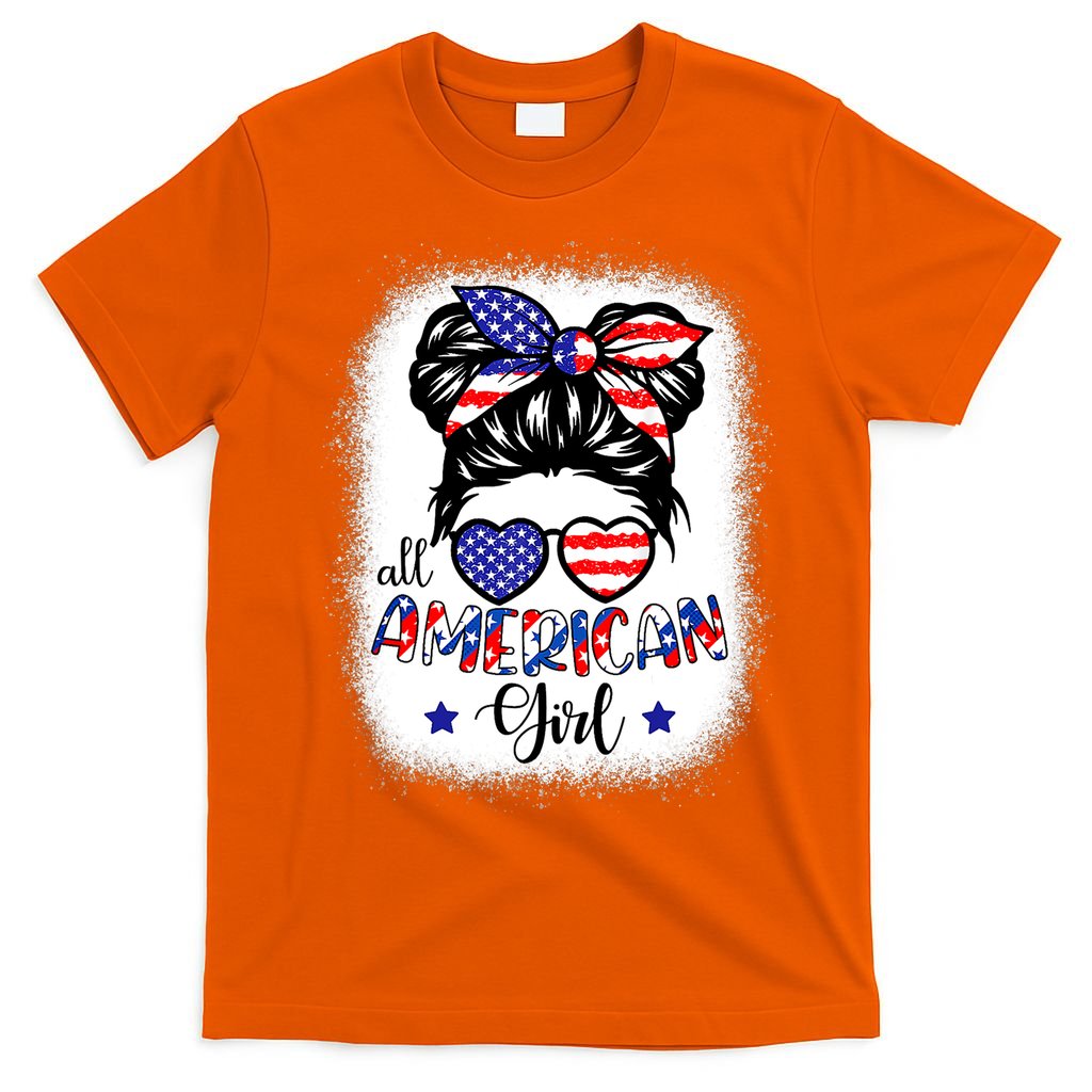 All American Girls 4th Of July Bleached Shirts Daughter USA T-Shirt