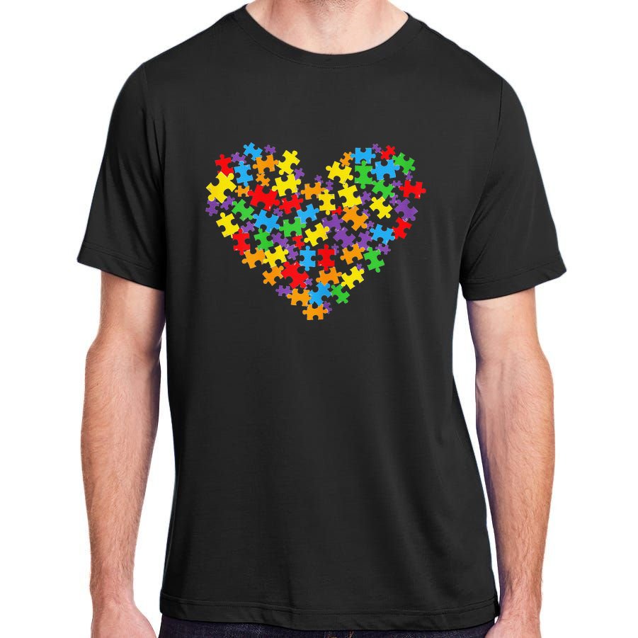 Autism Awareness Heart Valentine Day Adult ChromaSoft Performance T-Shirt