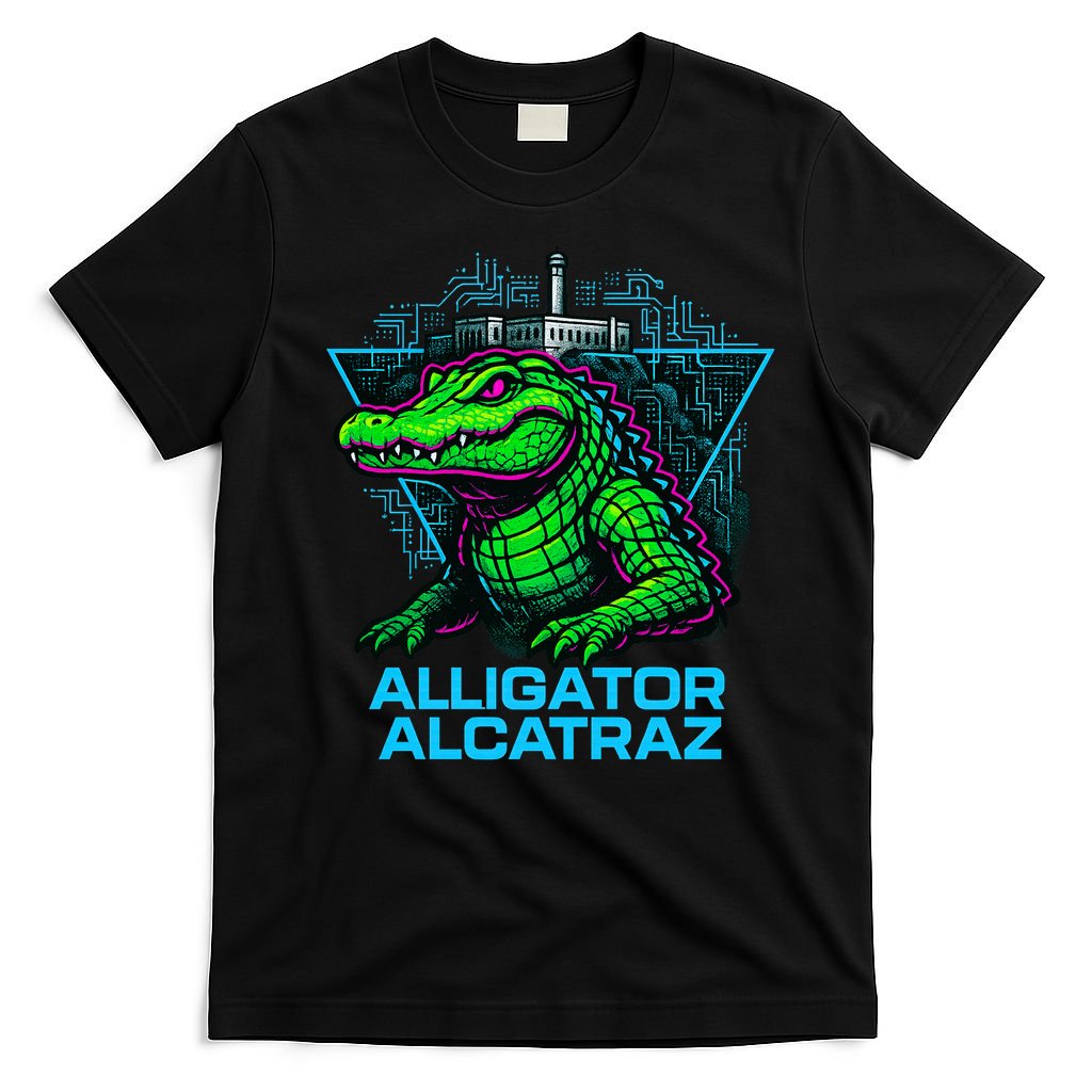 Alligator Alcatraz Neon Cityscape T-Shirt