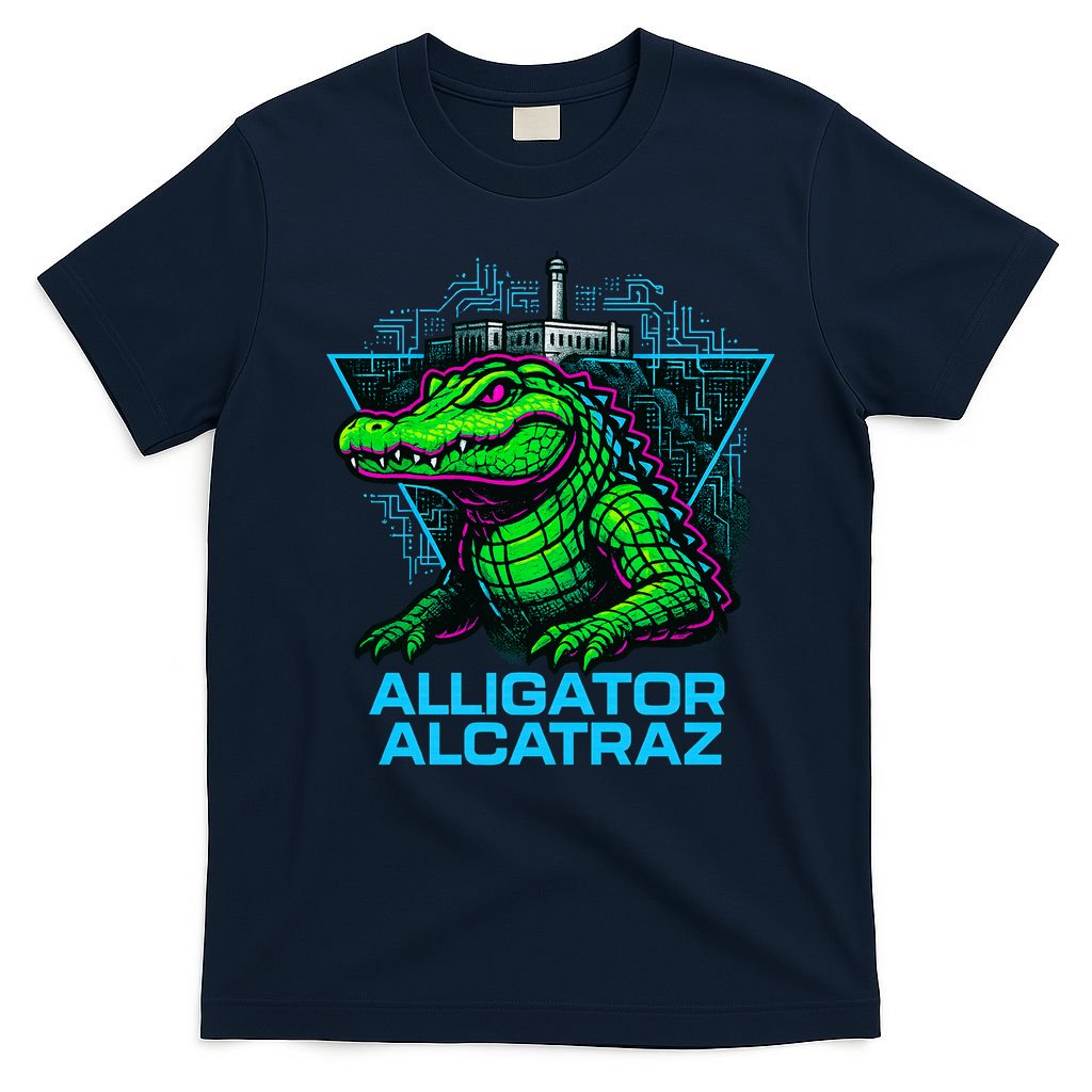 Alligator Alcatraz Neon Cityscape T-Shirt
