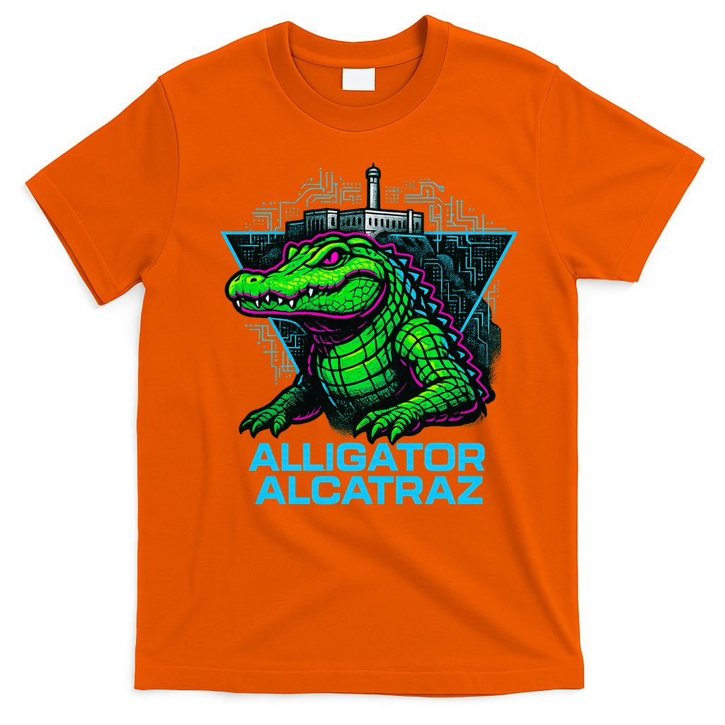 Alligator Alcatraz Neon Cityscape T-Shirt