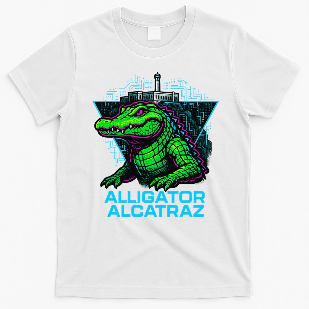 Alligator Alcatraz Neon Cityscape T-Shirt