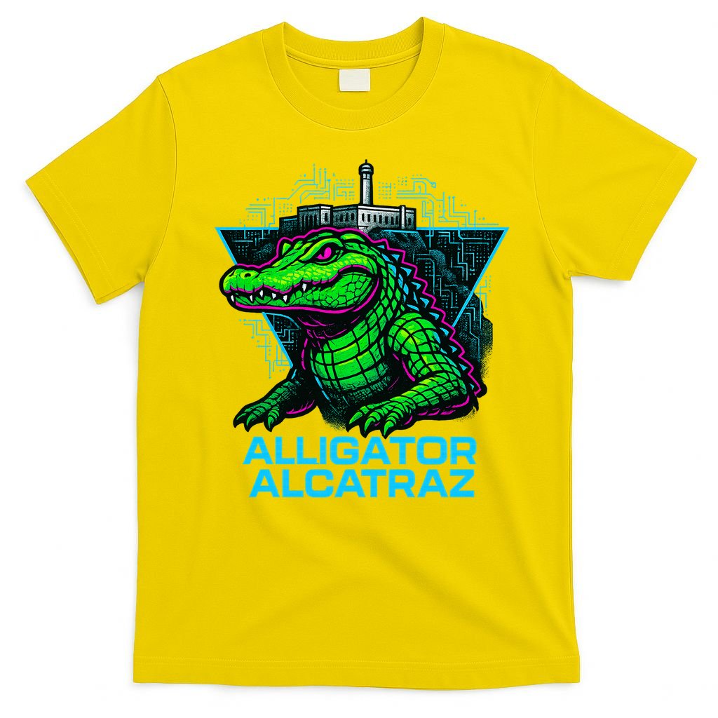 Alligator Alcatraz Neon Cityscape T-Shirt